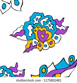 Hand-drawn elegant design with abstract floral elements. Vector background in vintage style.