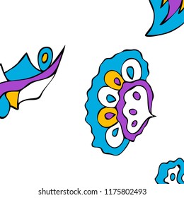 Hand-drawn elegant design with abstract floral elements. Vector background in vintage style.