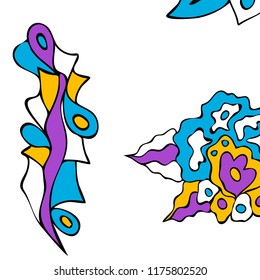 Hand-drawn elegant design with abstract floral elements. Vector background in vintage style.