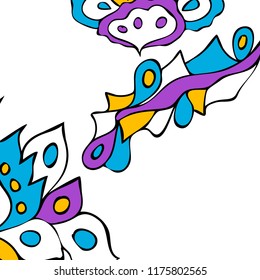 Hand-drawn elegant design with abstract floral elements. Vector background in vintage style.