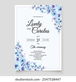 Cartão de Convite Floral Elegante e Desenhado à Mão. Ilustrador e designer. Convites de casamento, salvar a data, Convites de aniversário, Convites de vídeo, E-Cards.