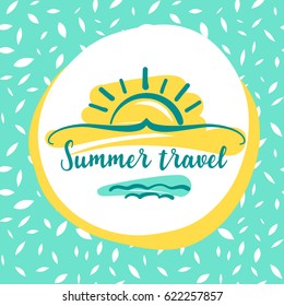 Hand-drawn element vector design for corporate identity business mock-up with logo for travel agency, tour operator. Concept illustration advertising banner, card, catalog, notebook. 