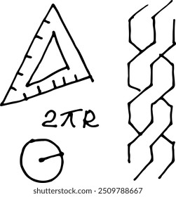 hand-drawn elements, children's school drawing, vector