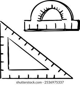 hand-drawn elements, children's school drawing, vector