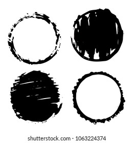 Handdrawn elements with circles isolated on white background   Vector illustration.