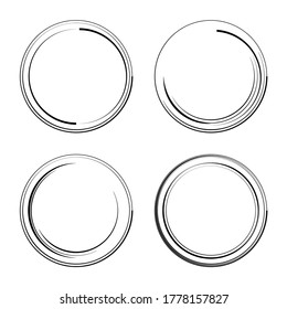 Handdrawn elements with circles isolated on white background and easy to use. Design your own perfect project. Vector illustration.
