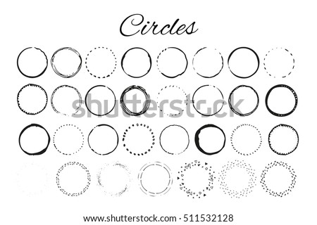 Handdrawn elements with circles  isolated on white background and easy to use. Design your own perfect project. Vector illustration.