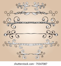 Hand-drawn elements and monograms for design and decorate.