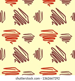 Hand-drawn elements seamless pattern. vector illustration retro style on a light background