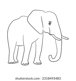 Hand-drawn Elephant. Sketch vector illustration. 