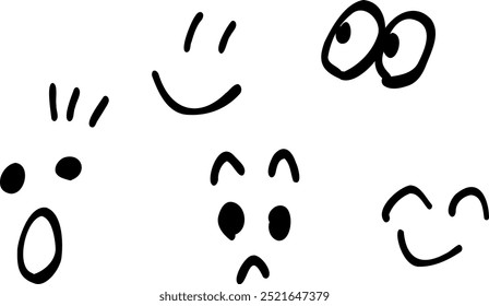 Ein handgezeichnetes Emoji-Set. Mit stilvollen und niedlichen Designs, perfekt für den Ausdruck verschiedener Emotionen. Einfach und einfach zu bedienen.