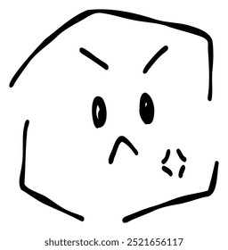 Hand-drawn emojis and emoticons expressing anger. These materials, drawn in a pen-drawing style, feature simple and cute designs.