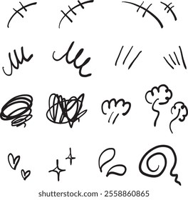 
Hand-Drawn Emotion Accent Manga Symbol Illustration Icon Set