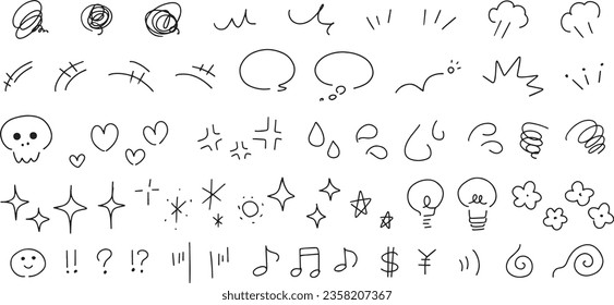 Hand-Drawn Emotion Icons and Symbols Illustration Set