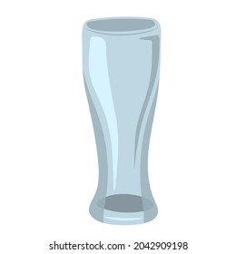 Vidrio de cerveza vacío dibujado a mano aislado sobre fondo blanco.   Ilustración del vector