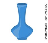 Hand-drawn   empty ceramic vase isolated on white background.  Vector illustration