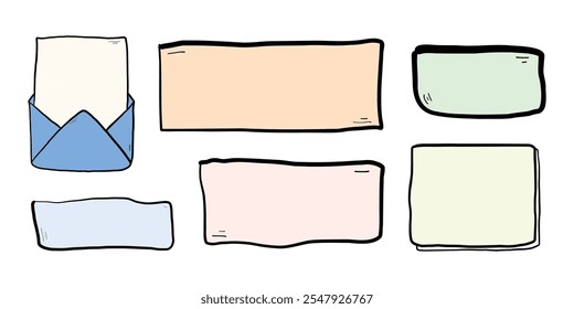 Handdrawn Empty Note Memo, Paper Text Box