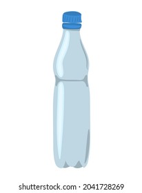 Hand-drawn empty Plastic Drinks Bottle isolated on white background. Vector illustration