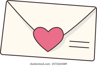 Handdrawn Envelope With Heart Vector Illustration