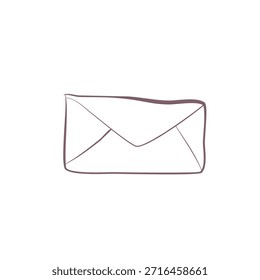 Icono de sobre dibujado a mano que transmite comunicación simple y directa y entrega de mensajes para negocios modernos