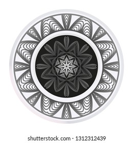 Hand-Drawn Ethnic Mandala. Circle Lace Ornament. Vector Illustration. For Coloring Book, Greeting Card, Invitation, Tattoo.