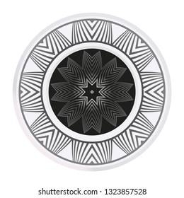 Hand-Drawn Ethnic Mandala. Circle Lace Ornament. Vector Illustration. For Coloring Book, Greeting Card, Invitation, Tattoo.