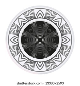 Hand-Drawn Ethnic Mandala. Circle Lace Ornament. Vector Illustration. For Coloring Book, Greeting Card, Invitation, Tattoo.