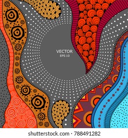 Hand-drawn ethno pattern, tribal background. It can be used for wallpaper, web page, bags, print and others. African style. Vector illustration
