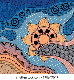 Patrón étnico dibujado a mano, fondo tribal. Se puede utilizar para el Fondo de pantalla, la página del Web, los bolsos, la impresión y otros. Estilo africano. Ilustración vectorial