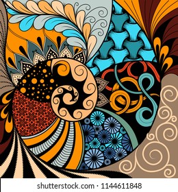 Handgezeichnetes Ethno-Zentangle-Muster, Stammeshintergrund. Es kann für Wallpaper, Web-Seite, Taschen, Druck und andere verwendet werden. Afrikanischer Stil. Vektorillustration