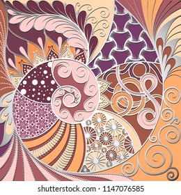 Hand-drawn ethno zentangle pattern, tribal background. It can be used for wallpaper, web page, bags, print and others. African style. Vector illustration