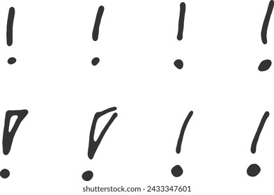 Hand-Drawn Exclamation Mark Doodles Isolated Set