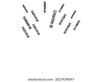 Hand-drawn exclamation mark symbol icon design vector isolated transparent background