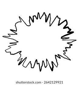 Hand-drawn Explosion Speech Bubble – Scream and Shock Comic Frame Illustration