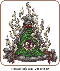 Hand-drawn Eye of Providence.