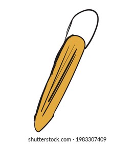 Hand-Drawn eye shadow applicator. Doodle vector illustration. Make up