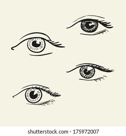 Hand-drawn eyes