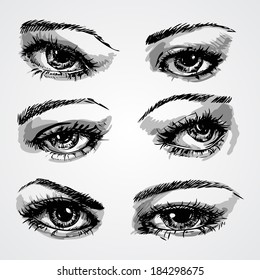 Hand-drawn eyes collection