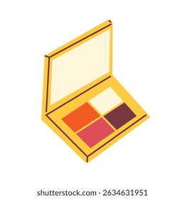 Hand-drawn eyeshadow palette in a flat isolated style
