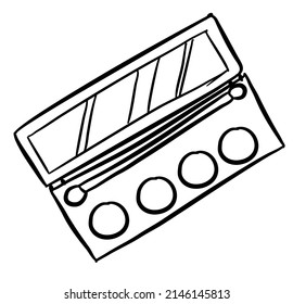 Ojos dibujados a mano. Ilustración del vector Doodle. Hacer maquillaje