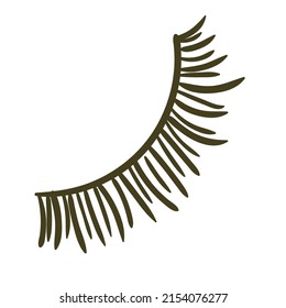 Hand-Drawn eyeslashes. Flat vector illustration. Make up