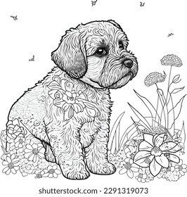hand-drawn fall coloring worksheet for kids and adultsa