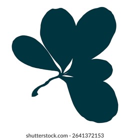 Hand-drawn fall leaves silhouette isolated on white background. Flat line style vector illustration.