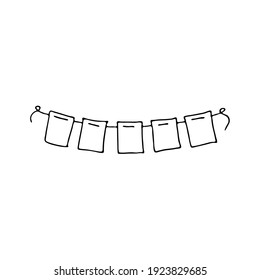 Bandera festiva dibujada a mano. Imagen de doodle para varios diseños.