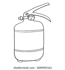 Hand  drawn fire extinguisher Vector illustration isolated white background  Ideal for printing flyers  posters Single element