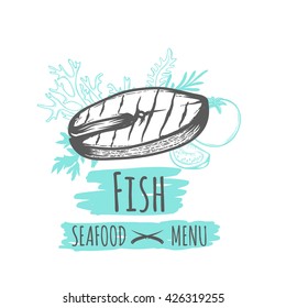 Handdrawn fish for your design.