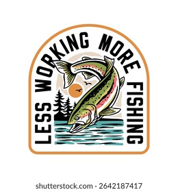 Hand-drawn fishing graphic. Vector fish illustration. Perfect for t-shirt prints, posters, stickers, and other uses.
