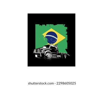 HAND-DRAWN FLAG TRUCK IN VECTOR