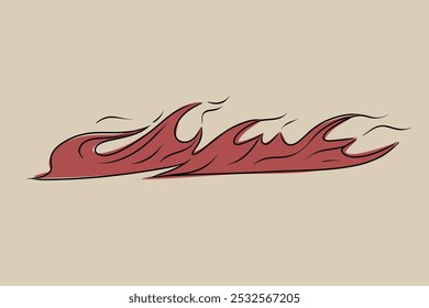 Hand-drawn flames vector image for fireplace, grill, packaging, etc. 2D clipart.
