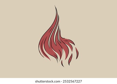 Hand-drawn flames vector image for fireplace, grill, packaging, etc. 2D clipart.